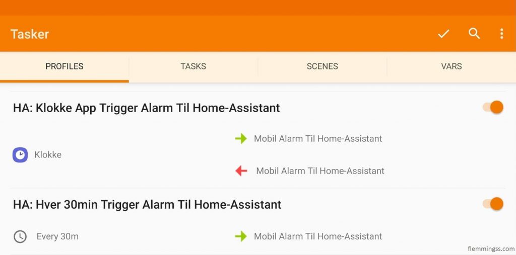 Vil detail distrikt Wake-up Light based on Android alarm with Home-Assistant and Tasker -  Flemming's Blog